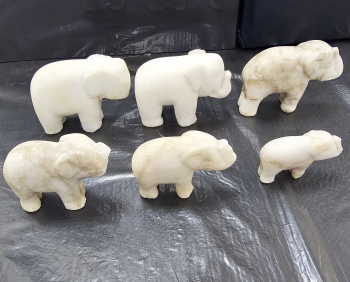 Набор 6 слонов, мрамор, символ благополучия. СССР. - Мир монет