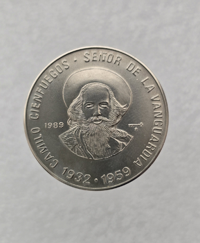 КУБА 1 песо 1989 Камило Сьенфуэгос 1932-1959 UNC! Тираж 2000 штук, редкость. - Мир монет