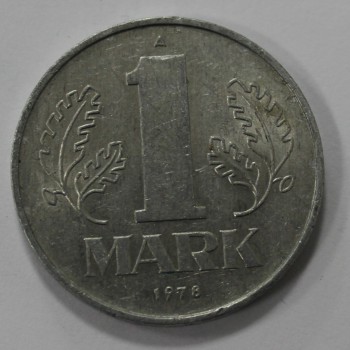 1 марка 1978г. ГДР. А,  алюминий,  состояние VF+ - Мир монет