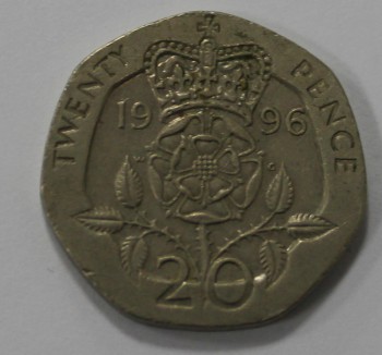 20 пенсов 1996г. Великобритания, состояние VF - Мир монет