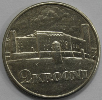 2 кроны 1930г.  Эстония.  Замок Тоомпеа в Таллине, серебро , состояние XF+ - Мир монет