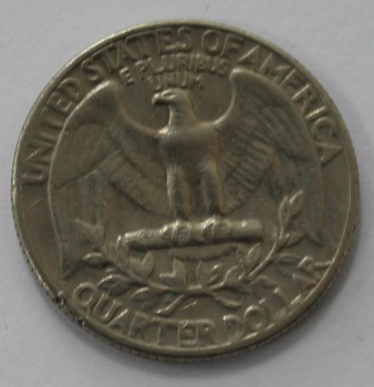 25 центов 1966г.  без букв, США, состояние VF. - Мир монет