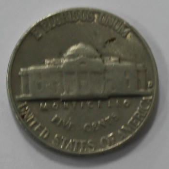 5 центов 1964г. без букв. США, никель, состояние VF - Мир монет