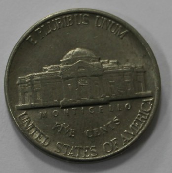 5 центов 1991г. P. США, никель, состояние VF - Мир монет