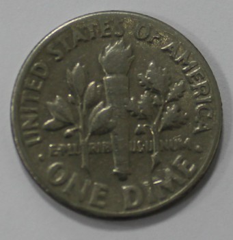 10 центов  1969г.  без букв, США,  состояние VF. - Мир монет