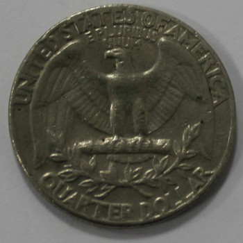 25 центов 1974г., без букв, США, состояние VF. - Мир монет