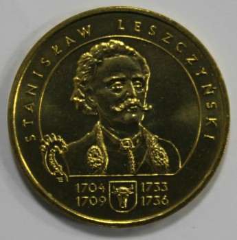  2 злотых 2003 г.  Польша. Станислав Лещинский , состояние UNC. - Мир монет