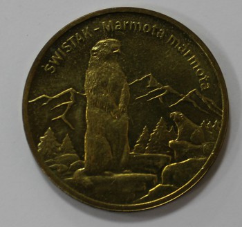 2 злотых 2006.  Польша. Альпийский  сурок , состояние UNC.   - Мир монет