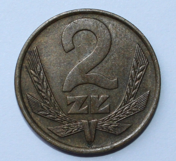 2 злотых 1976г. Польша,бронза,состояние VF-XF - Мир монет