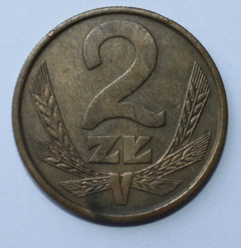 2 злотых 1982г. Польша, бронза,состояние VF - Мир монет