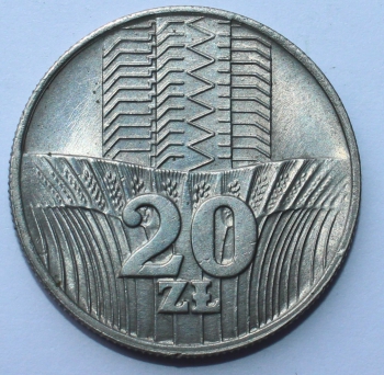 20 злотых 1974г. Польша, состояние XF - Мир монет