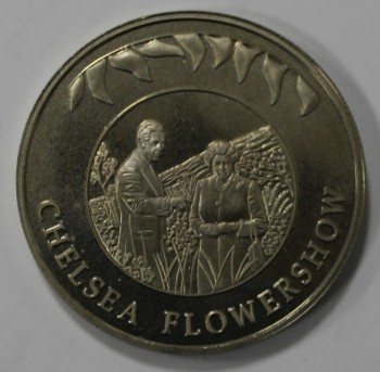  50 пенсов 2002г.  Фолклендские Острова.   На фоне урожая , никель,состояние UNC. - Мир монет