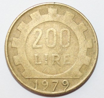 200 лир 1979г. Италия, состояние VF - Мир монет