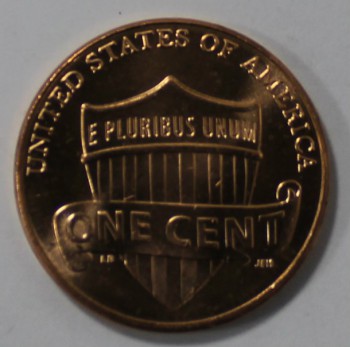 1 цент 2010г.  США.  Щит правоведа , состояние  UNC. - Мир монет