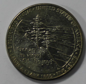 5 центов 2005г. США. Выход к Тихому океану, состояние UNC. - Мир монет