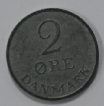 2 эре 1970г. Дания, цинк, состояние VF. - Мир монет