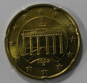 20 евроцентов  2003г.  Германия G, состояние UNC. - Мир монет