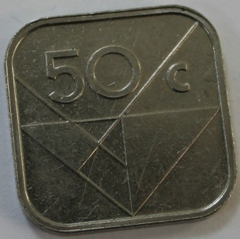 50 центов 2009г. Аруба, состояние UNC. - Мир монет