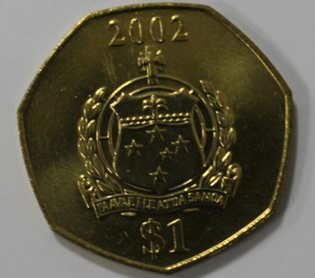 1 тала 2002г. Самоа , Герб,  состояние UNC. - Мир монет