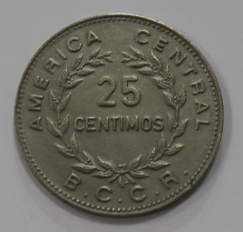 25 сентимов 1972г. Коста Рика, состояние UNC. - Мир монет