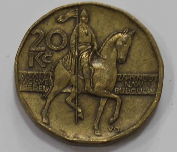 20 крон 1999г. Чехия, состояние ХF - Мир монет