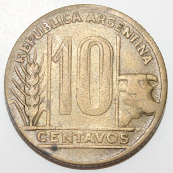 10 сентаво 1948г. Аргентина, состояние VF - Мир монет