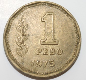 1 песо 1975г. Аргентина,состояние VF - Мир монет