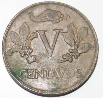 5 сентаво 1968г. Колумбия, состояние VF-XF - Мир монет