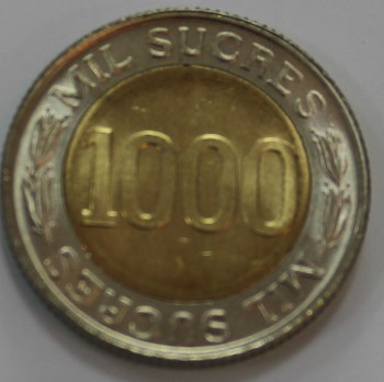 1000 сукре 1997г. Эквадор, состояние UNC - Мир монет