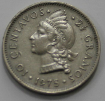 10  сентаво 1975г. Доминиканская Республика, состояние XF-UNC - Мир монет