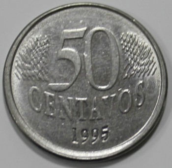 50 сентаво 1995г. Бразилия, состояние VF-XF - Мир монет