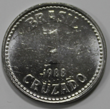 1 крузейро 1988г. Бразилия, состояние VF-XF - Мир монет