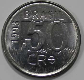 50 крузейро 1993г. Бразилия, состояние UNC - Мир монет