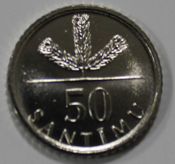 50 сантим 2009г. Латвия, состояние UNC - Мир монет