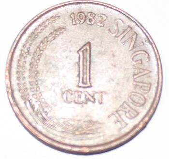 1 цент 1982г. Сингапур, состояние VF-XF - Мир монет