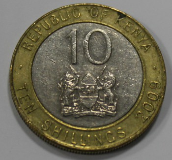 10 шиллингов 2009г. Кения, состояние VF-XF - Мир монет