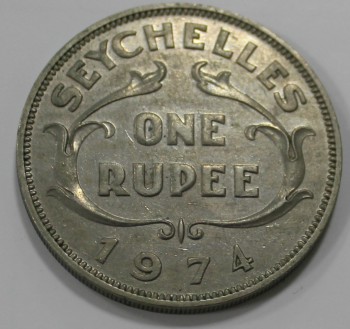 1 рупия 1974г. Британские Сейшелы, состояние UNC - Мир монет