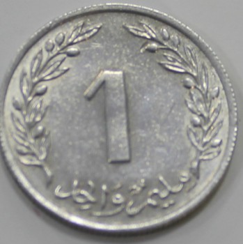 1 миллим 1960г. Тунис, состояние UNC - Мир монет