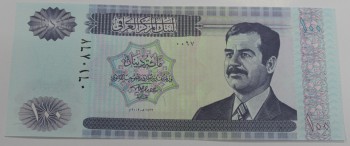 Банкнота  100 динар 2002г. Ирак, Багдад, состояние UNC. - Мир монет