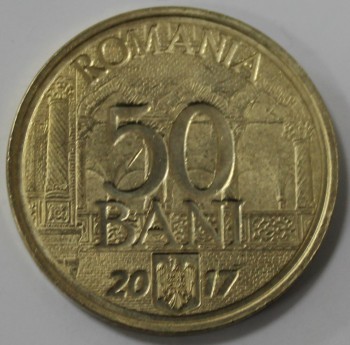 50 бани 2017г.  Румыния, 10 лет в ЕС, состояние UNC - Мир монет