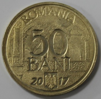 50 бани 2017г.  Румыния, 10 лет в ЕС, состояние UNC - Мир монет