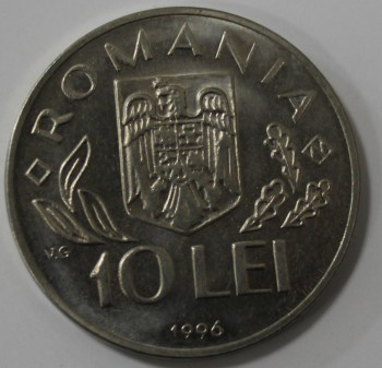 10 лей 1996г.  Румыния,состояние UNC - Мир монет