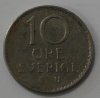 10 эре 1963г. Швеция, никель,  состояние VF - Мир монет