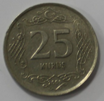 25 куруш 2009г. Турция,состояние VF+ - Мир монет